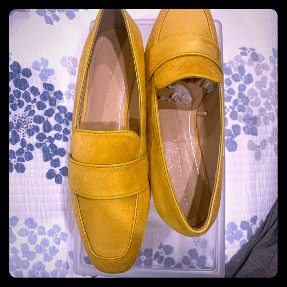 Zara-mustard yellow flats